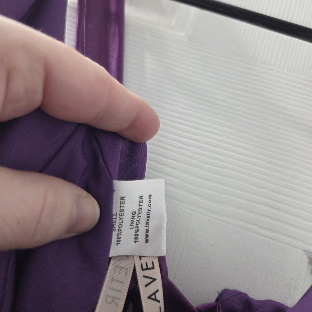Elegant One Shoulder Satin Dress in Deep Purple - Picture 9 of 12